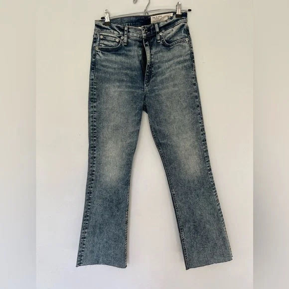 Sold☀️Rag & Bone Nina High-Rise Ankle Flare Jeans in Pearl - Picture 15 of 16